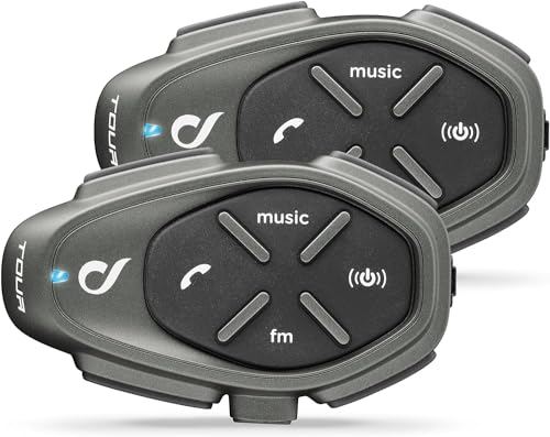 Interphone Tour - Bluetooth auriculares mãos livres para capacete moto, para 4 motoristas, alcance de 1,5 km, até 25 horas, rádio FM, MP3, GPS, IP67, universal