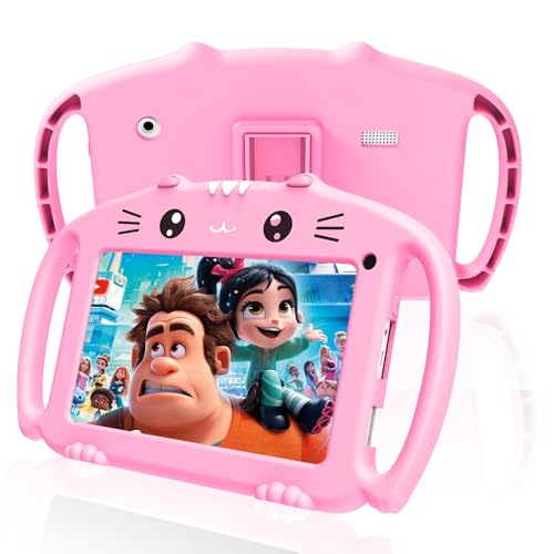 VESWWE Tablet para crianças 7 polegadas Android tablet crianças com WiFi 32 GB ROM controlo parental capa para menina tablet infantil de 3 a 14 anos (rosa)