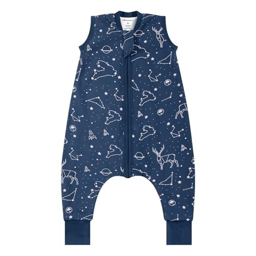 Mosebears Saco de dormir para bebé 1,0 TOG - saco de dormir de algodão para recém-nascidos, meninos e meninas, Azul-marinho