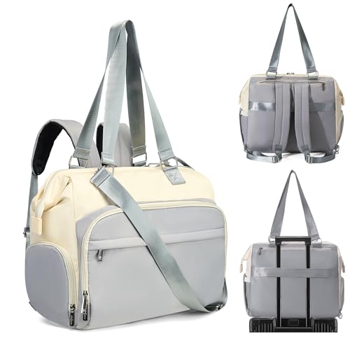 Fexkean Saco trocador para bebé, sacos grandes para fraldas para mãe e pai, elegante bolsa de viagem que se transforma em mochila com alças de ombro