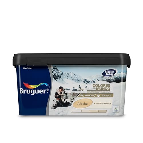 Bruguer Cores do mundo pintura para paredes monocamada Alasca branco intermediário 4 L