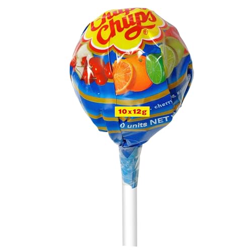 Chupa Chups Original caramelo com bastão, de sabores variados, 10 x 12 g