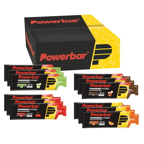 Powerbar PowerGel Hydro Multiflavourbox 12 x 67 ml, gel energético de alto carbono + sódio