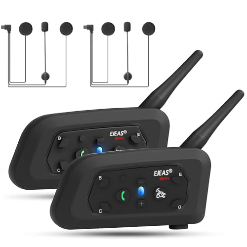 EJEAS V6 Pro Intercomunicador capacete mota melhorado, sistema de comunicação de interface de capacete de motocicleta Bluetooth 5.1, interface tipo C, pode conectar-se ao cabo EUC (Excluindo) (2