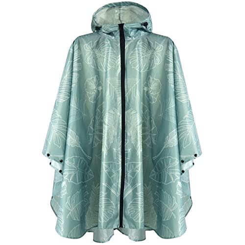 Anyoo Poncho de chuva reutilizável de Ripstop respirável leve à prova de água multiusos impermeável com capuz de lona de tenda de campismo ideal para o ar livre acampamento passeios e pesca