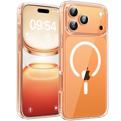 TOCOL Capa para iPhone 17 Pro 6,3 polegadas, proteção lente câmera, compatível com Magsafe, proteção contra quedas, transparente