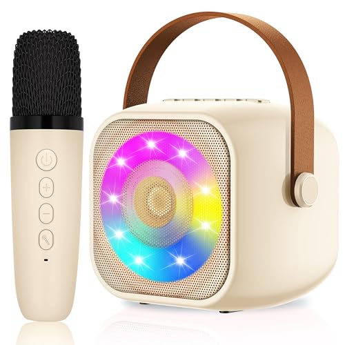Karaoke 1 Microfone, karaokê, máquina para crianças e microfones sem fios, altifalante Bluetooth portátil para adultos e meninas, presente para festas em casa / presentes / brinquedos