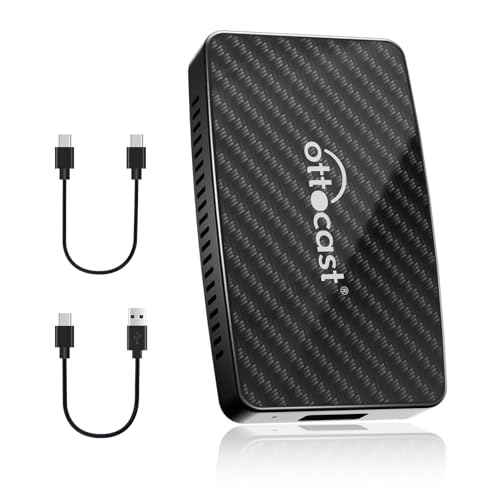 OTTOCAST Play2Video Pro - Adaptador sem fios CarPlay e Android Auto com Youtube, Netflix e Spotify pré-instalados, Android 12.0, Wi-Fi 5 GHz, suporta unidades flash USB até 128 GB