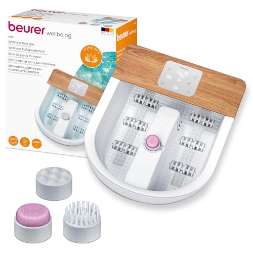 Beurer FB 65 Hidromassagem para pés com aquecimento de água e iluminação comutável, estação de pedicure giratória integrada, vibração relaxante e massagem com bolhas