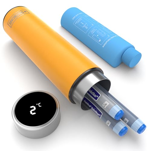 DISONCARE 60H Smart Geladeira portátil insulina viagem Temp-display, estojo isotérmico medicamentos para diabéticos, refrigeração com 2 refrigerador e QR alerta médico (verde)