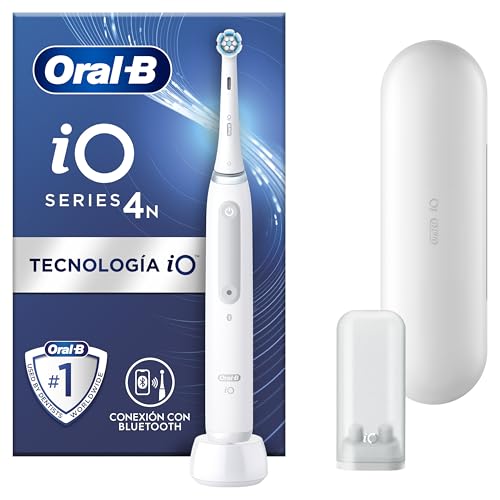 Oral-B iO 4N Escova de dentes elétrica com 1 cabeça e 1 estojo de viagem, desenhado por Braun, presentes originais - branco