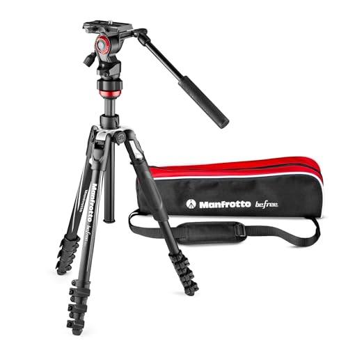 Manfrotto Befree Live, tripé de viagem com cabeça para câmara de vídeo e fecho de alavanca, tripé de alumínio para DSLR, sem espelho, câmaras refletor, câmaras de vídeo e acessórios de vídeo