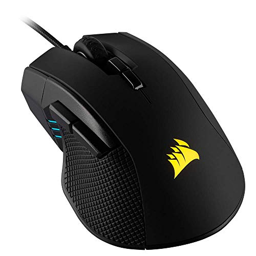 Corsair IRONCLAW RGB Rato com cabo para jogos FPS/MOBA - 18.000 PPP - 7 botões programáveis - projetado para mãos grandes - compatível com iCUE - PC, Mac, PS5, PS4, Xbox - preto