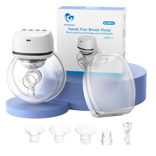 Bellaby Bellaby Black, mãos livres, baixo ruído, extrator de leite vem com flanges de 24 mm, 4 modos e 6 níveis de sucção, 1 unidade, cinzento, EU8042