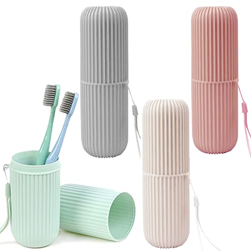 Capas de escova de dentes, Forreen 4 peças escova de dentes caixa porta-escovas de dentes viagem estojo para escova de dentes com corda pendente para viagens acampar uso diário exterior
