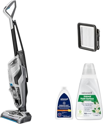Bissell CrossWave C3 Pro, aspirador de mão com cabo, aspira, roupa e seca, poderosa remoção de sujidade húmida e seca, 3 em 1 vassoura vertical de aspirador, limpeza multisuperfície, 3555N
