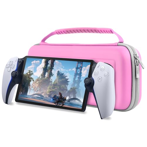Funda de transporte para PlayStation Portal Remote Player para consola PS5 que sostiene accesorios y ofrece protección de viaje y almacenamiento para auriculares, cargador, auriculares y más, color