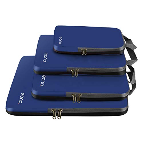 Eono por Amazon, 3/4/6 Conjunto de organizadores de viagem de compressão expansíveis, impermeável para malas, organizador de bagagem, cubos de embalagem