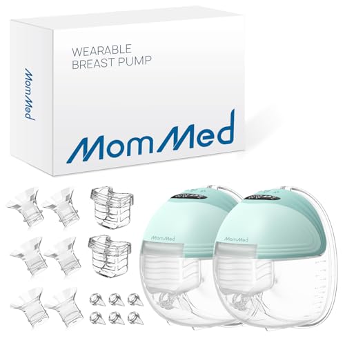 MOMMED Saqueches elétricos, extratores de leite elétrico de 24 mm com 3 modos e 12 potências, extrator de leite mãos livres de design à prova de fugas, inclui inserções de flange de 17/19/21 mm