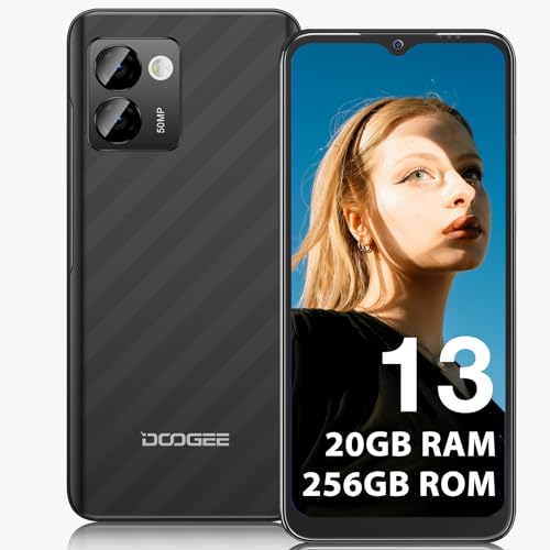 DOOGEE N50 Pro Telemóvel Livre 2025, 20 GB RAM+256 GB ROM, 50 MP AI câmera, 6,52 polegadas HD +, 1 TB expansível, bateria de 4200 mAh 18 W, Widevine L1 Android 13 Smartphone 4G OTG/GPS. /Face