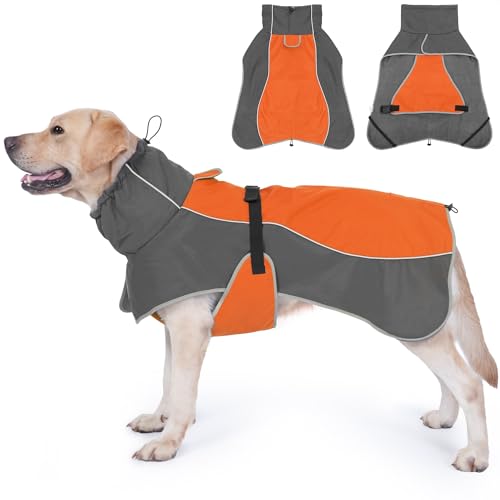 HezzLuv Casaco impermeável para cães, reflexivo, resistente ao vento, casaco quente de inverno com forro polar macio para cães pequenos e grandes, para campismo e caminhadas em climas frios