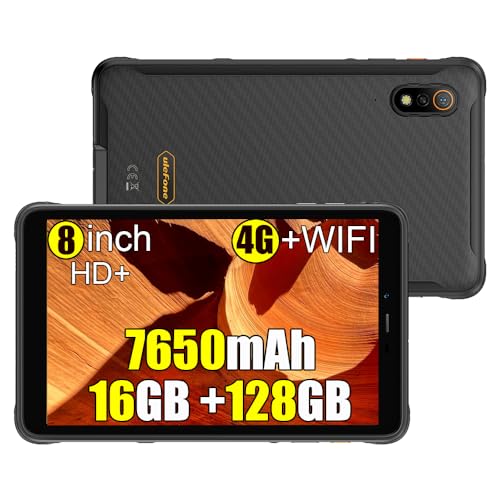 Ulefone Armor Pad Pro Tablet resistente 8,0 polegadas, 16 GB + 128 GB + 2 TB, Android 13 anti-choques, 7650 mAh, 48 MP+32 MP, duplo 4G LTE/GPS/5G WiFi/OTG/NFC/FM