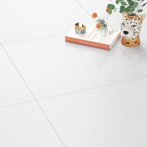 FunStick 30 × 30 cm 30 losetas adesivas vinil para chão autocolante PVC branco para pisos vinil autocolantes quarto branco autocolantes de azulejos autocolantes para chão de casa de banho cozinha
