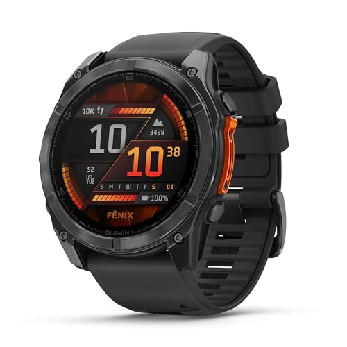 Garmin fGZRD nix ​​8-51 mm, Relógio de alto desempenho GPS multifuncional com ecrã táctil AMOLED, lanterna LED, altifalante e microfone integrados, mapas e até 29 dias de autonomia, preto