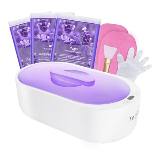 Teglu Aquecedor para-fino para mãos 2 litros, pequena máquina para-afina com 3 cera de paraafina, casa de banho de parafina spa hidratante, 150 W, branco