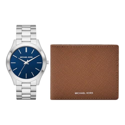 Michael Kors Reloj Runway para Hombre, Movimiento de Cuarzo a Tres Agujas con Fecha y Correa de Acero Inoxidable o PVC