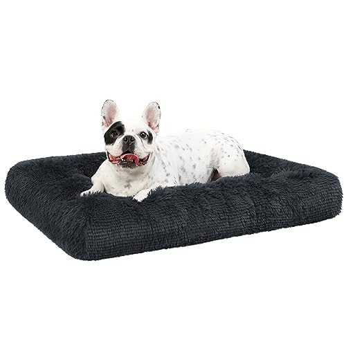 KSIIA Cama para cães de tamanho médio, lavável, almofada para cães de peluche moído, 76 x 52 cm, parte inferior antiderrapante, tapete para cães pequenos e médios, cama para cães,