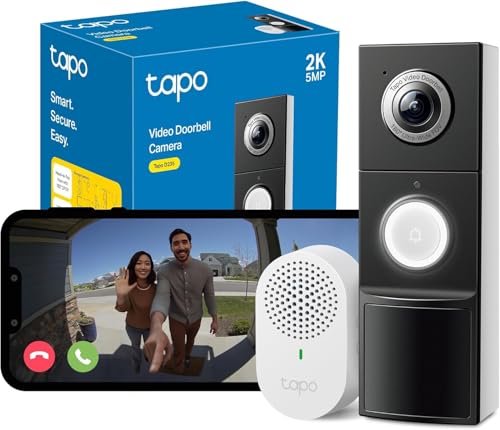 Tapo D235 Câmara de segurança Wi-Fi, resolução HD de 2K, gira 360 graus com inclinação, visão noturna colorida, áudio bidirecional, detecção de movimento, resistente à água IP65