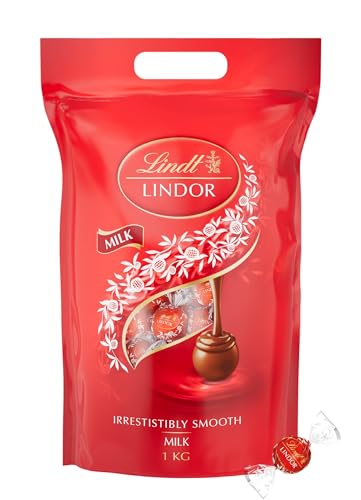 Lindt Lindo bombons de chocolate com leite - cerca de 80 bolas, 1 kg - bombom de chocolate com recheio de chocolate cremoso perfeito para partilhar e oferecer
