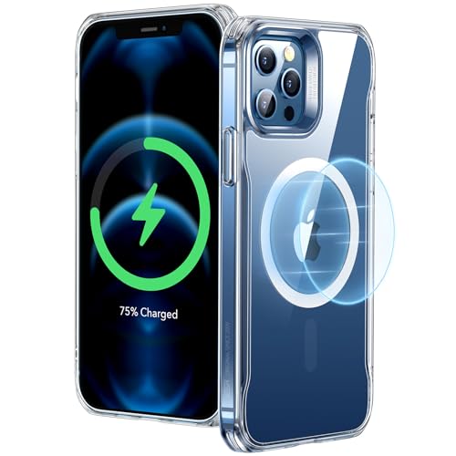 ESR Capa para iPhone 12/iPhone 12 Pro, capa magnética compatível com MagSafe, HD claro híbrido case com HaloLock, proteção reforçada contra quedas, suporte resistente a riscos, transparente