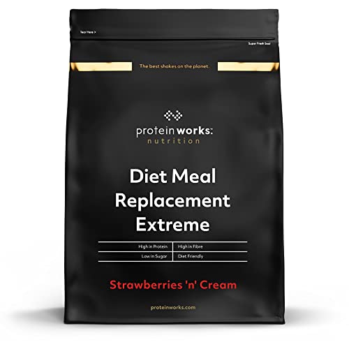 THE PROTEIN WORKS Substitutivo para refeições extremas, morangos com nata, comida nutricionalmente completa, vitaminas potenciadoras do sistema imunitário, 2 kg