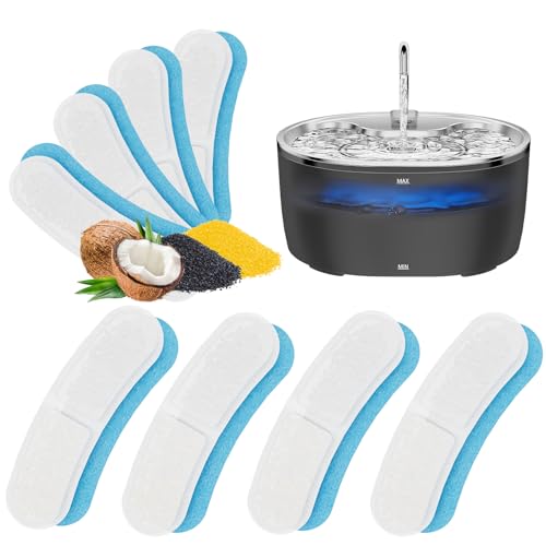 Tyonto Modelo WF450 filtros de fonte especiais, embalagem de 4, conjunto de 2 meses, filtros de substituição para dispensador de água para gatos, adequado para gatos e cães