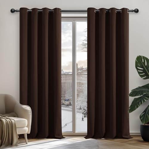 Deconovo Cortinas opacas para quarto moderno, 2 peças