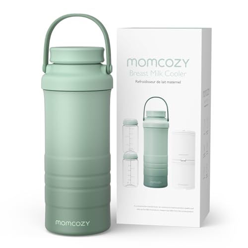 Momcozy Refrigerador de leite materno portátil ao ar livre (628 ml), arrefecimento total de 360° durante 24 horas, refrigerador de leite materno de viagem grande com 2 garrafas para armazenamento