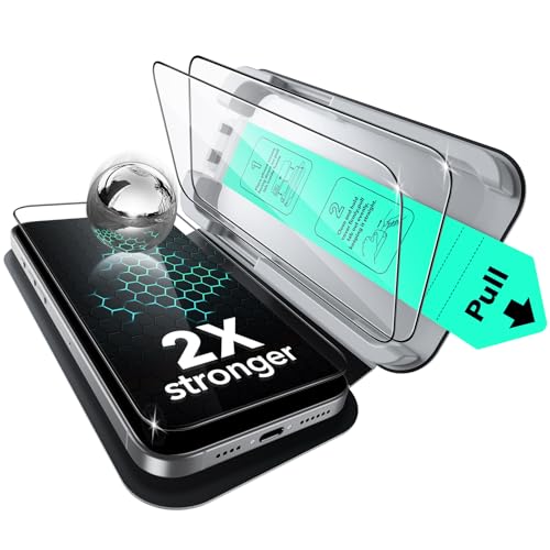ESR Protetor de ecrã para iPhone 16 Pro Max, proteção militar, dureza 9H, cobertura total de vidro temperado com bandeja UltraFit