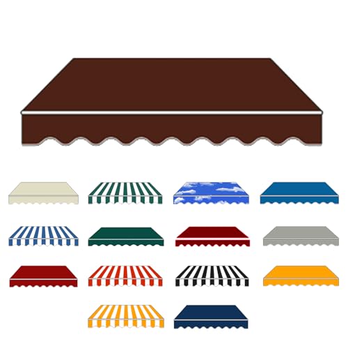 Toldo articulado impermeável, proteção solar, toldo para varanda: com moldura grossa, toldo extensível manual, prático e inoxidável, proteção UV (cor café, 3 x 2,5 m)