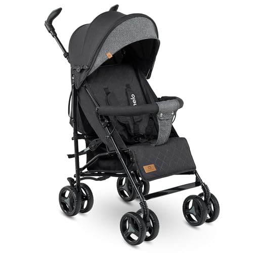 LIONELO Carrinho de bebé de Irma de até 15 kg, leve e moderno, com função reclinável, dobrável, rodas grandes de 6 polegadas, cesta grande, bolsa, mosquiteiro