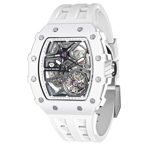 TSAR BOMBA Relógio automático homem - movimento japonês cristal de safira - impermeável 50 m - luminoso - correia de silicone
