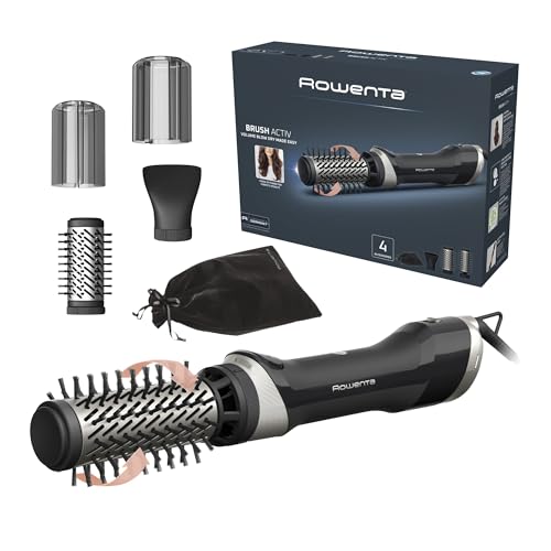 Rowenta Brush Activ, escova de ar giratória, escova de secador de 1000 W, design ergonómico, 2 escovas cerâmicas giratórias, concentrador e capa, UB9530F0