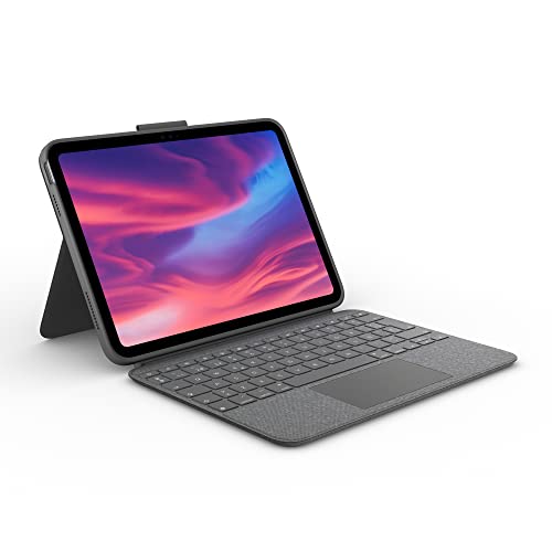 Logitech Combo Touch Capa com teclado removível para iPad (10.ª geração) com grande trackpad de precisão, retroiluminado de tamanho normal e tecnologia Smart Connector, QWERTY espanhol - cinzento