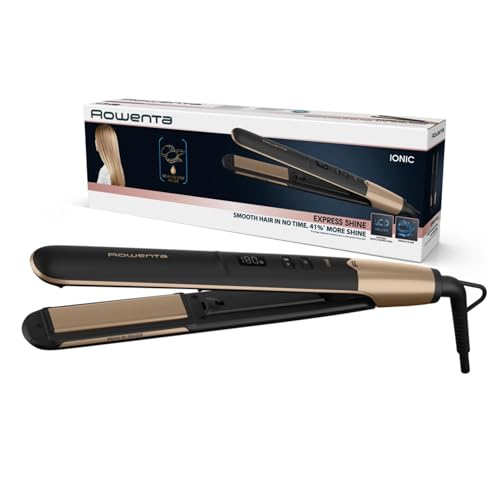 Rowenta Express Shine óleo argão SF4630 - alisador de cabelo com revestimento cerâmico, 8 temperaturas, desempenho de alisamento eficiente, placas extra-longas, aquecimento rápido, sistema de bloqueio