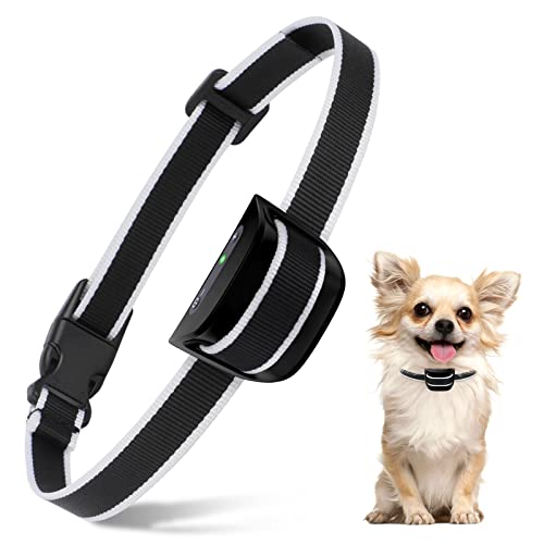 HZK Coleira de casca de cão pequeno, recarregável coleiras antiderrapantes para treino de cães com 7 modos de sensibilidade e vibração de apito, preto