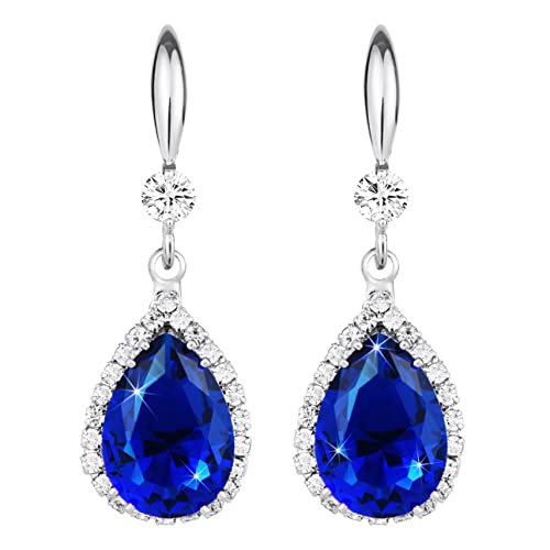 Linawe Brincos suspensos para mulher, brincos pendentes, jóias de ouro, prata e ouro rosa, brincos pendentes de cristal com diamantes, jóias de moda para casamentos