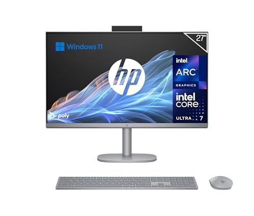 HP OmniStudio X All-in-One 27 FHD (processador Intel Ultra 7-155H, 32 GB RAM, 1TB SSD, gráfico Intel ARC, Windows 11), teclado QWERTY espanhol, prateado