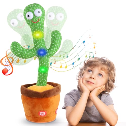 Cactus dançarina brinquedo bebé passadeira que dança e repete o que diz Funny Dancing Talking Cactus dançando peluche adequado para menino menina bebé brinquedos natalícios de aniversário com 120