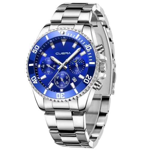 OFFCUP Reloj para Hombre, Relojes de Pulsera para Hombres, Reloj Analógico de Cuarzo con Correa en Acero Inoxidable et Fecha Automática, Negocios Casual Relojes de Pulsera para Hombres